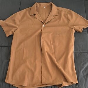Men's Brown Short Sleeve Shirt